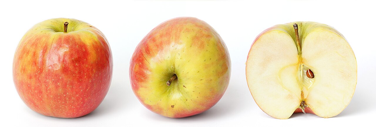 Apple - Pink Lady apple and its cross section isolated on a white background
