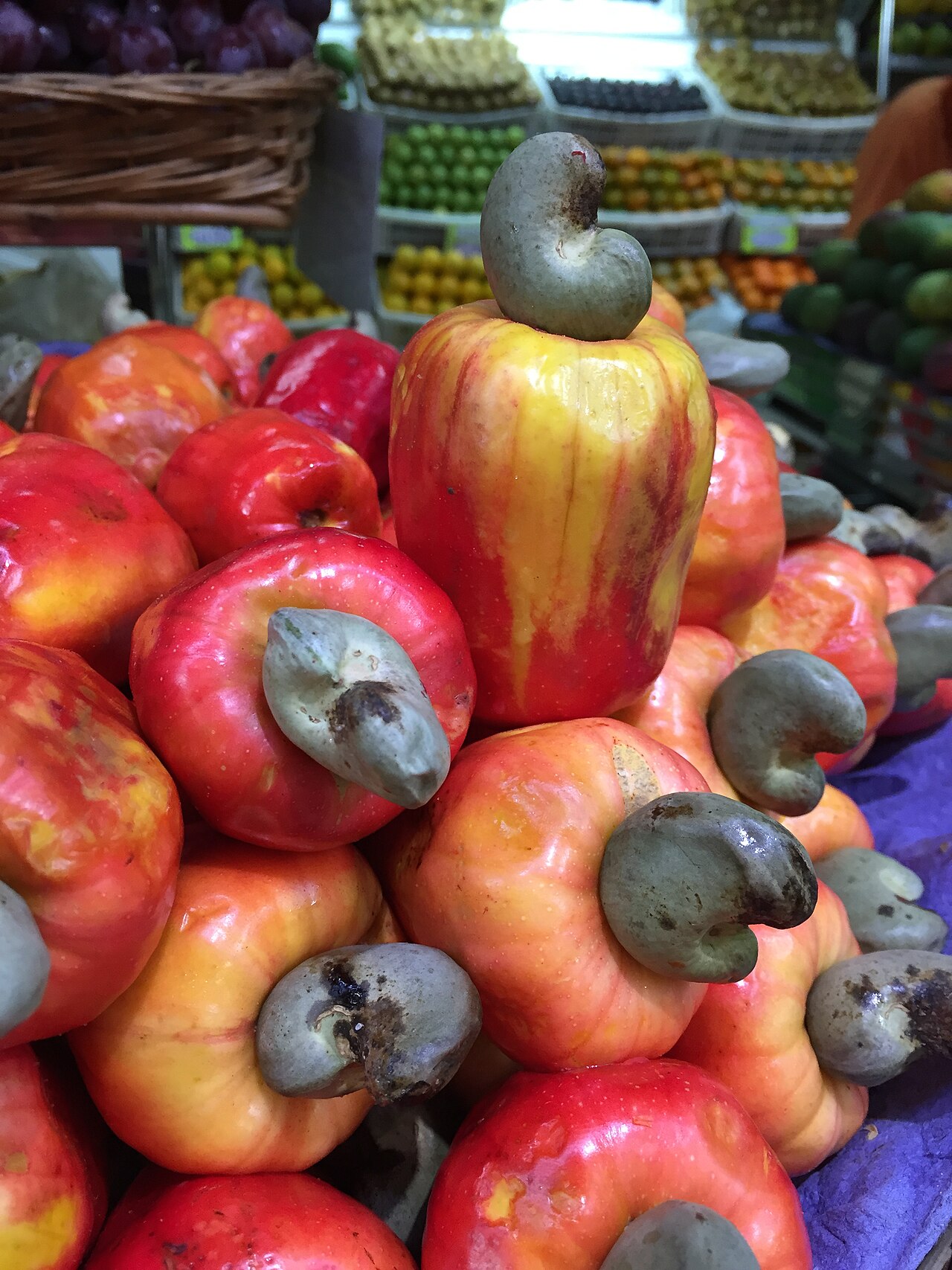 Cashew Apple - Image of Cashew fruit taken at Brazilian market