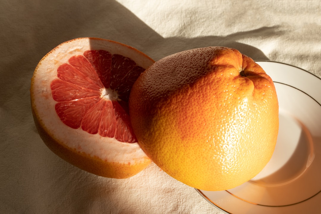 Grapefruit - a fruit cut in half