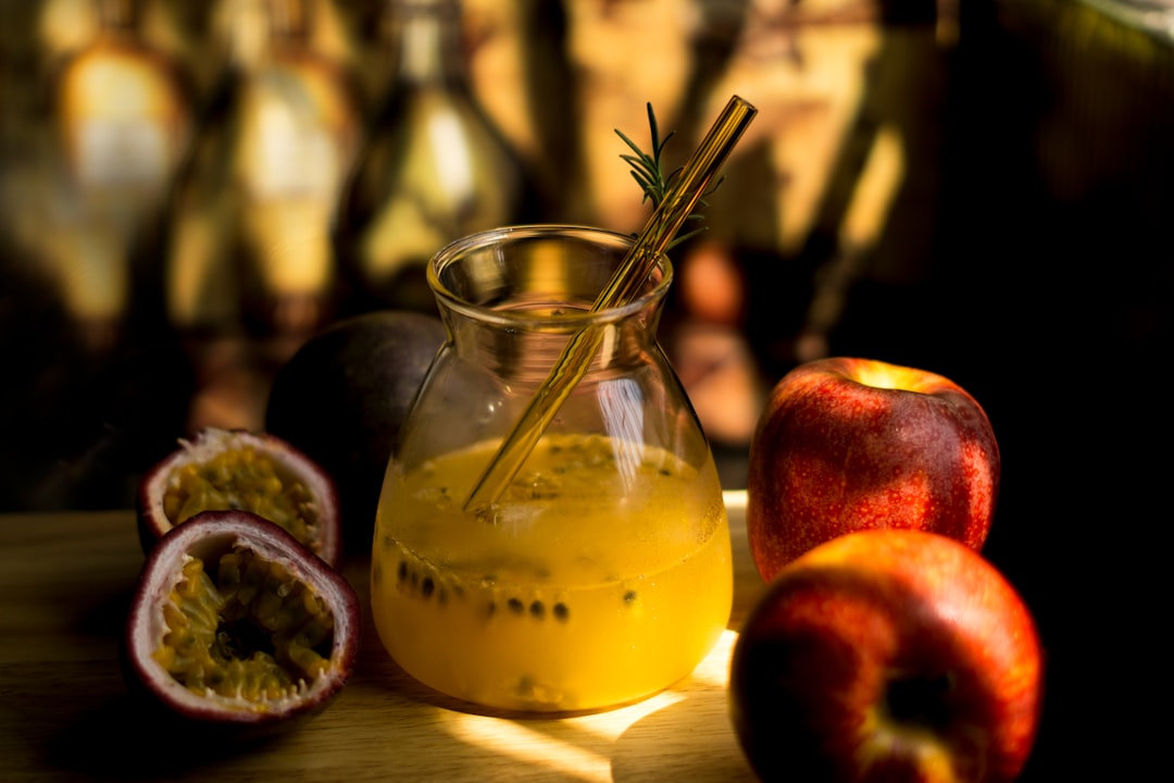 Passion Fruit - two red apples and kiwi fruits